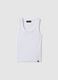 White stretch cotton tank top regular fit_4