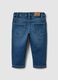 Blue stretch denim regular fit trousers for children_1