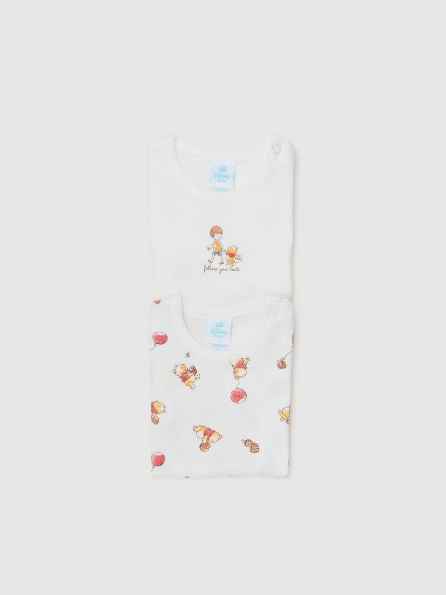 Set of two white newborn bodysuits in pure cotton_2