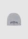 Grey cotton blend children's regular fit hat with lettering_0