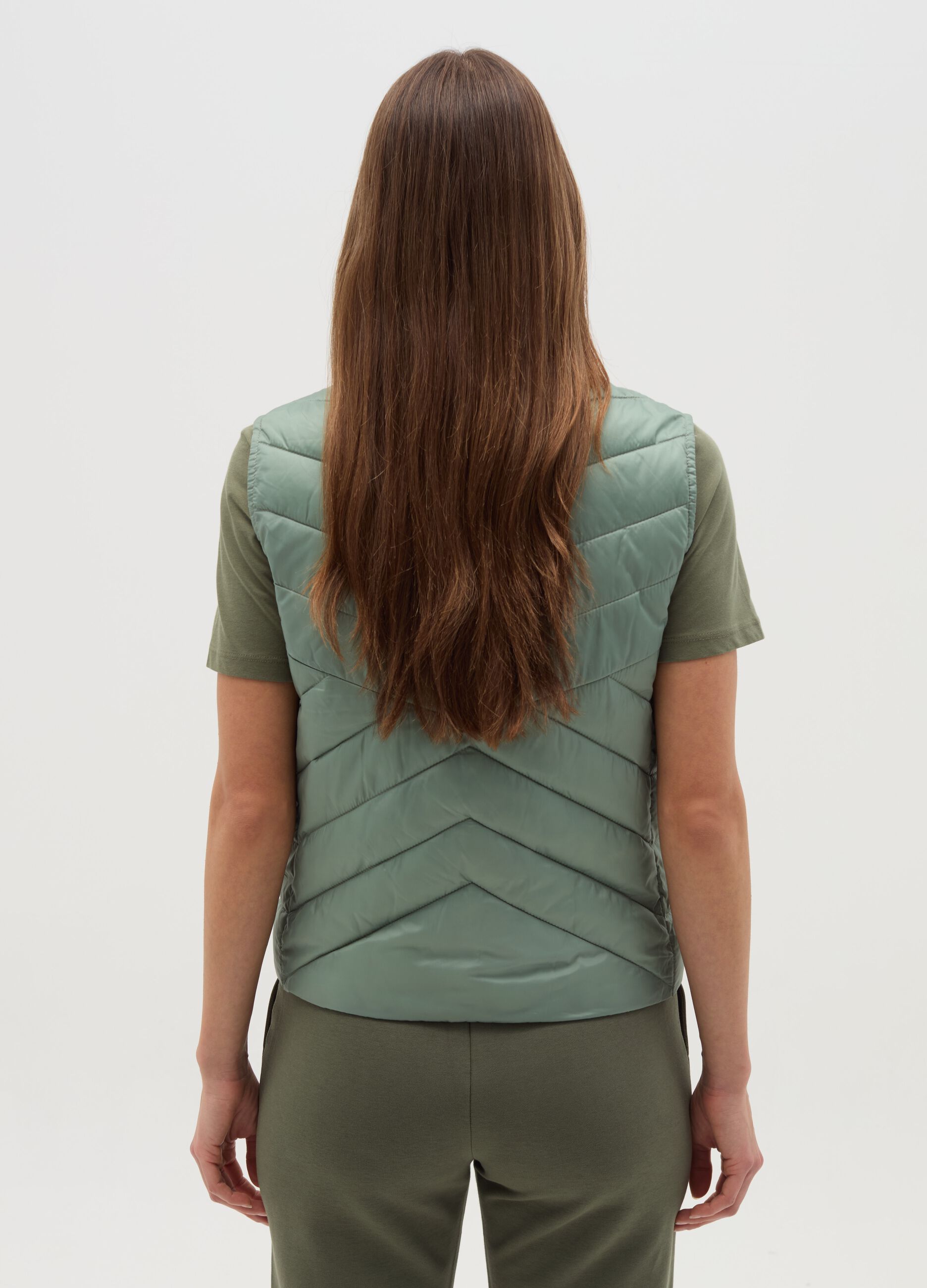Gilet full-zip ultralight a collo alto