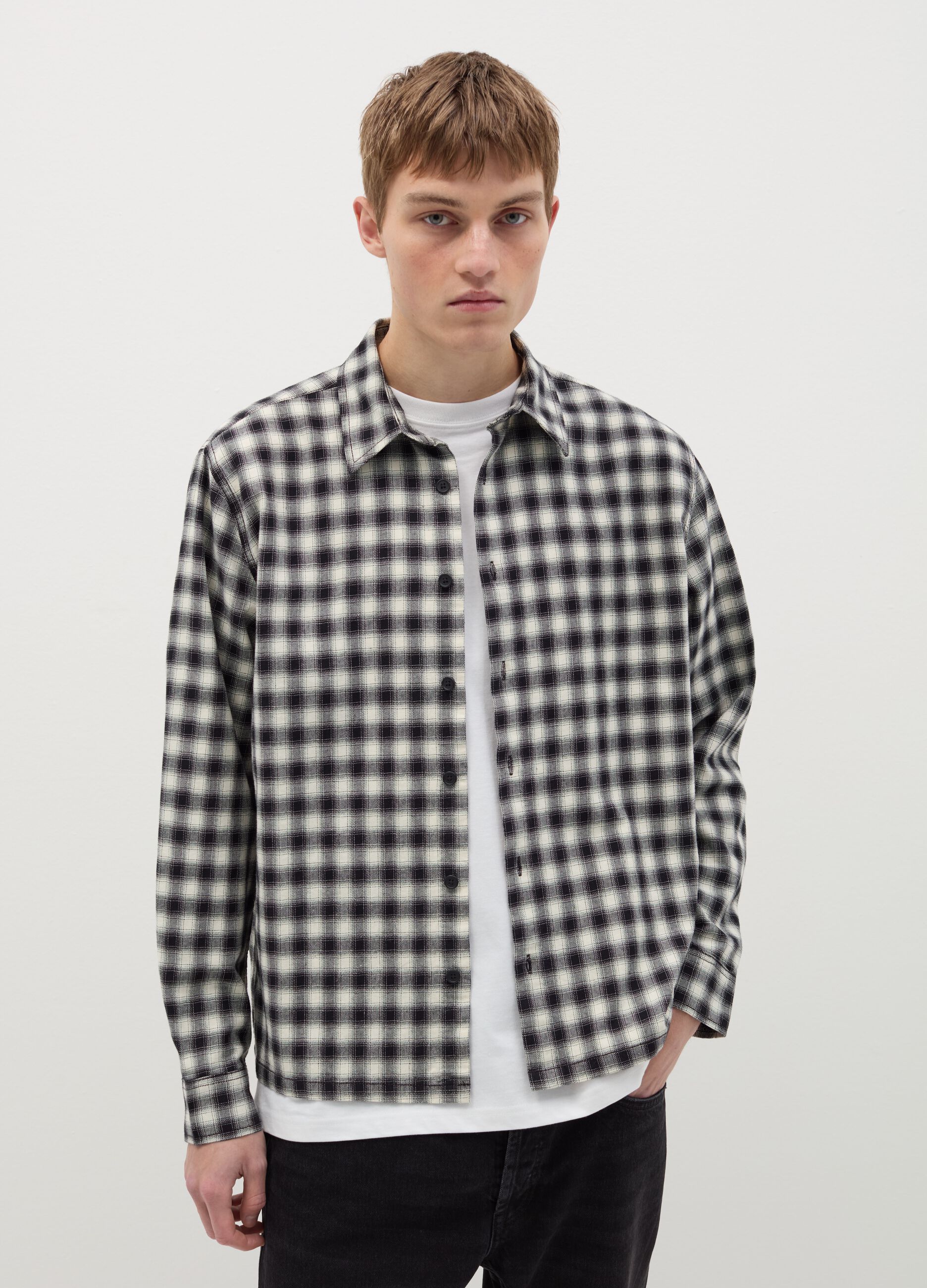 Shirt with check pattern