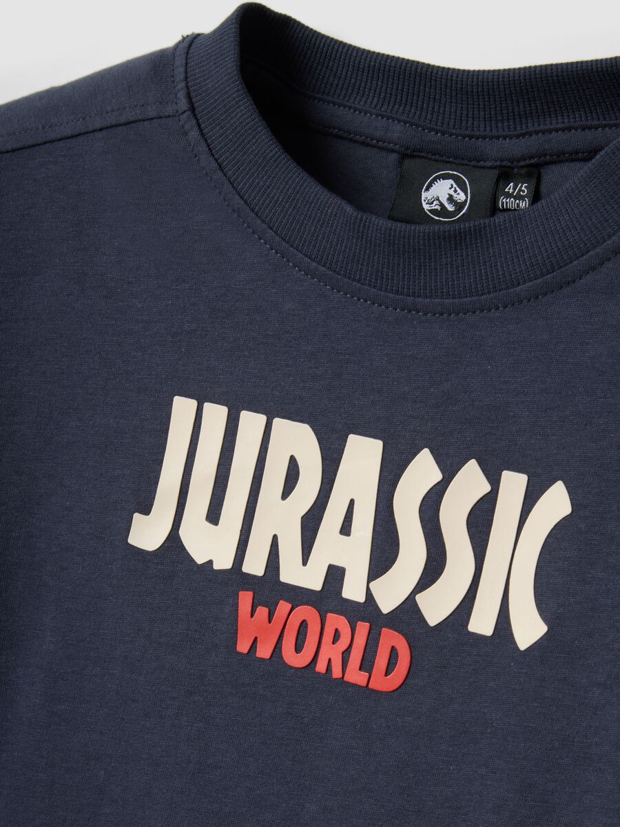 T-shirt in puro cotone blu da bambino oversize fit con stampa_2