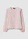 Pink pure cotton regular fit shirt with buttons and rounded collar_4