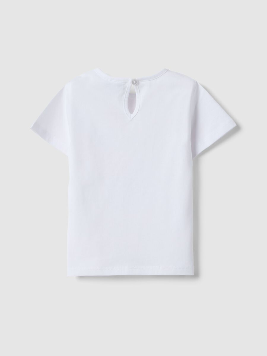 White pure cotton girls' t-shirt regular fit with butterflies_1