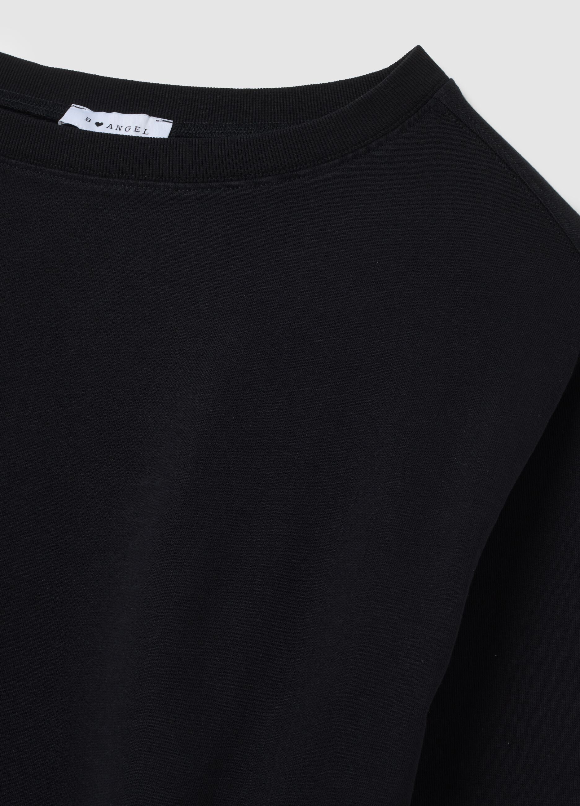 Regular fit black pure cotton sweatshirt
