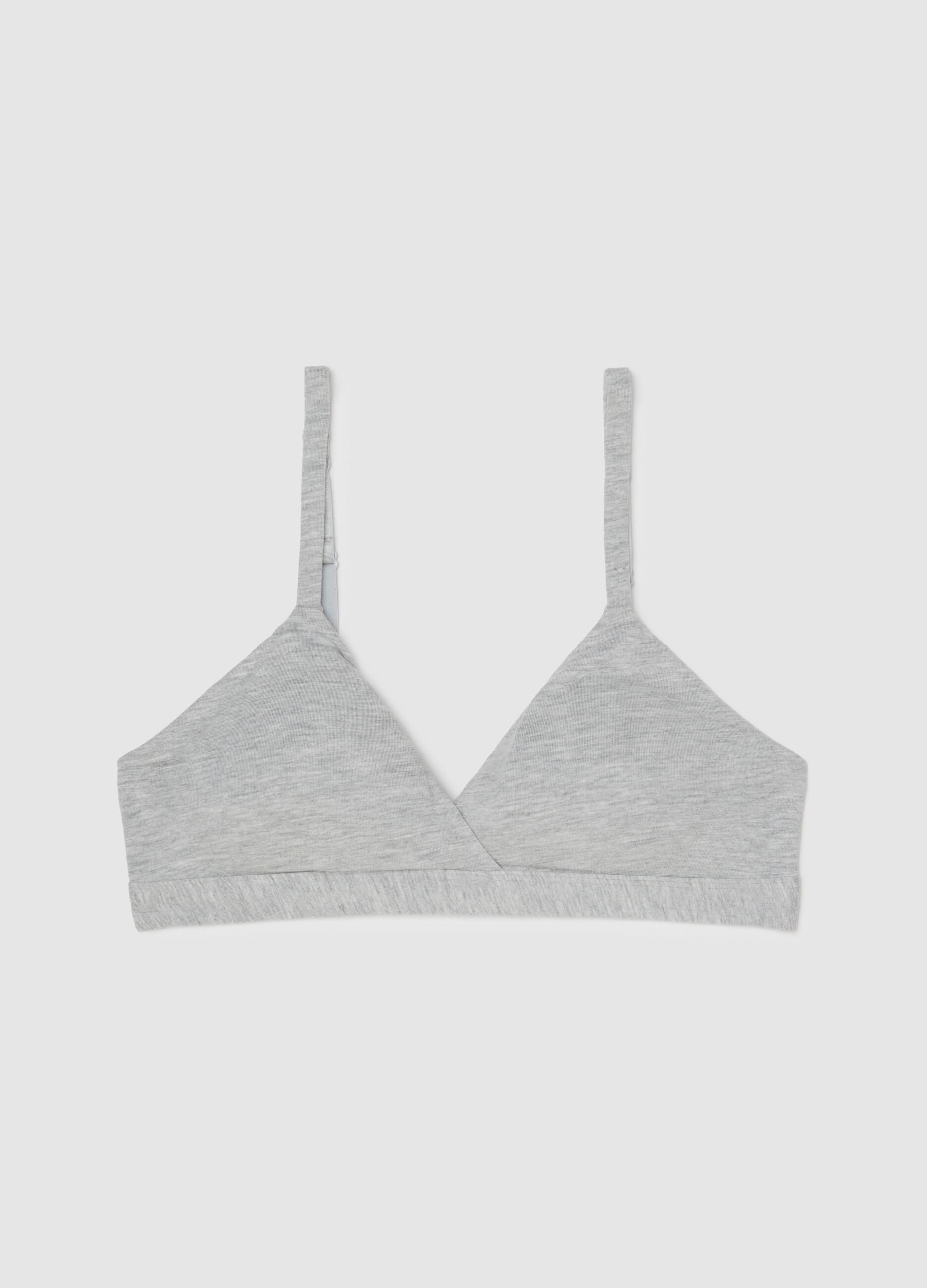 Grey stretch cotton bra