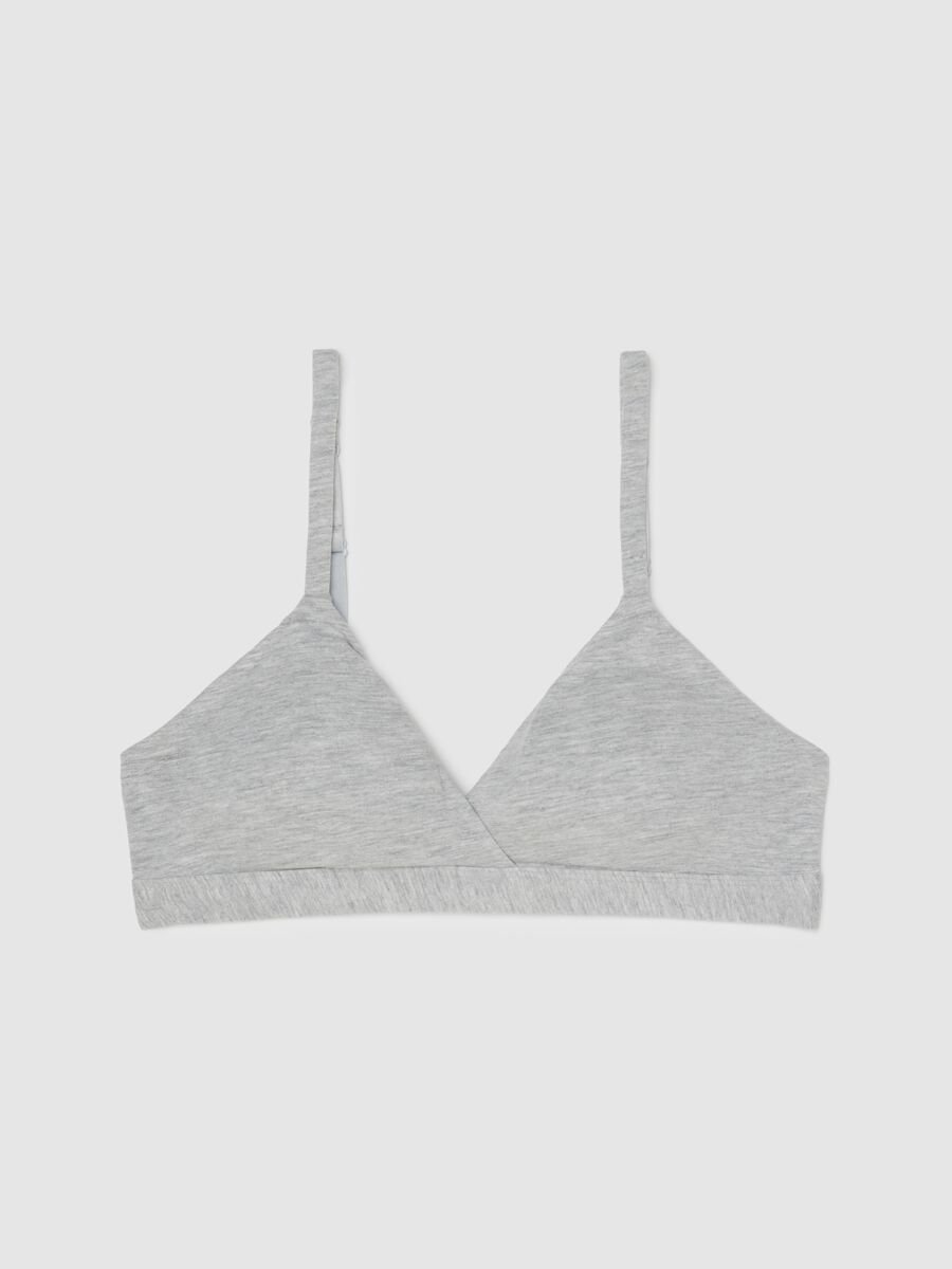 Reggiseno in cotone elasticizzato grigio_0