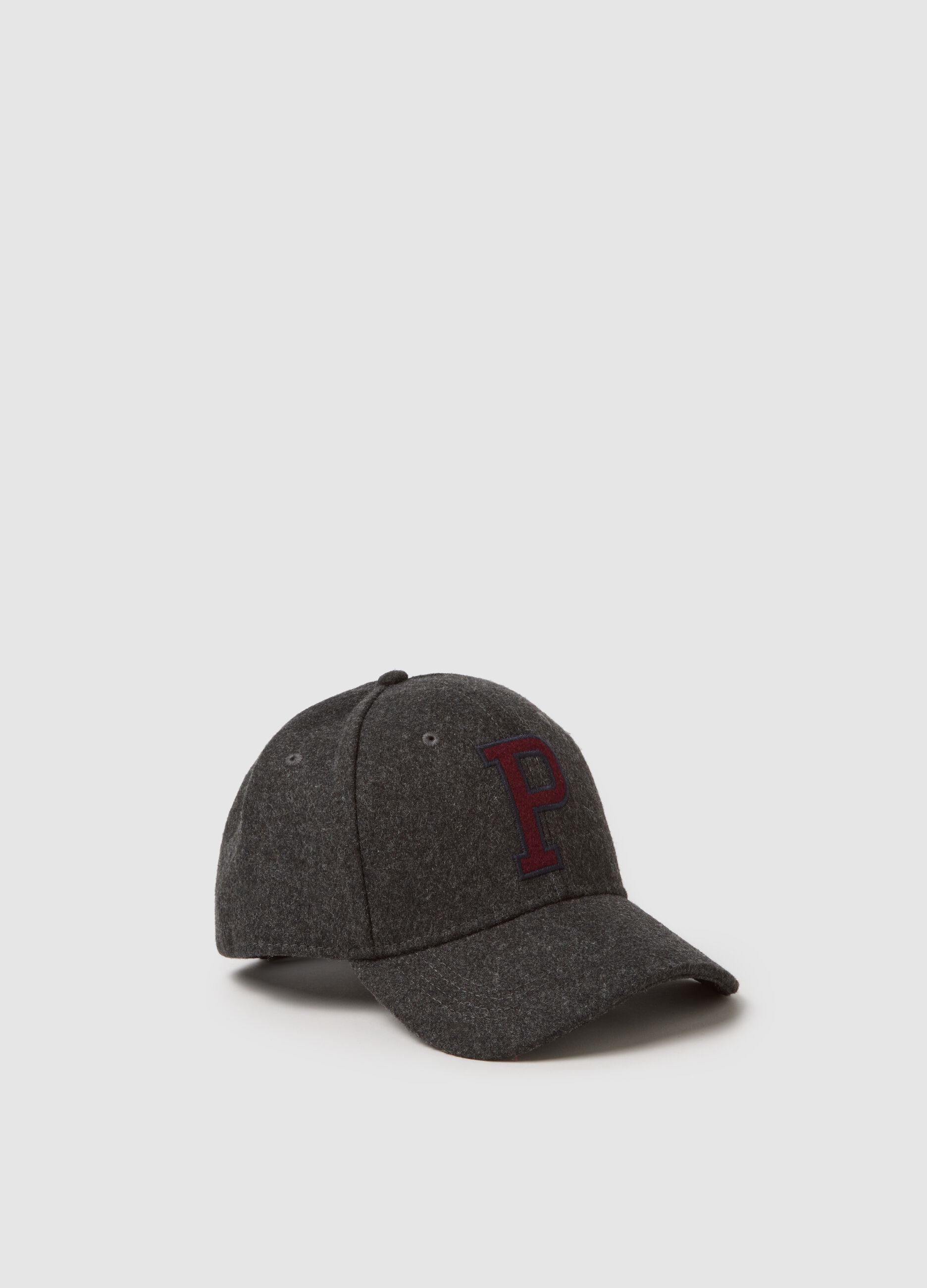 Grey Cap with Embroidered Letter