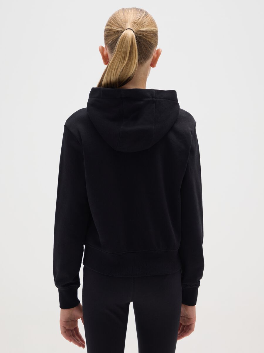 Felpa da ragazze in puro cotone nera regular fit_1