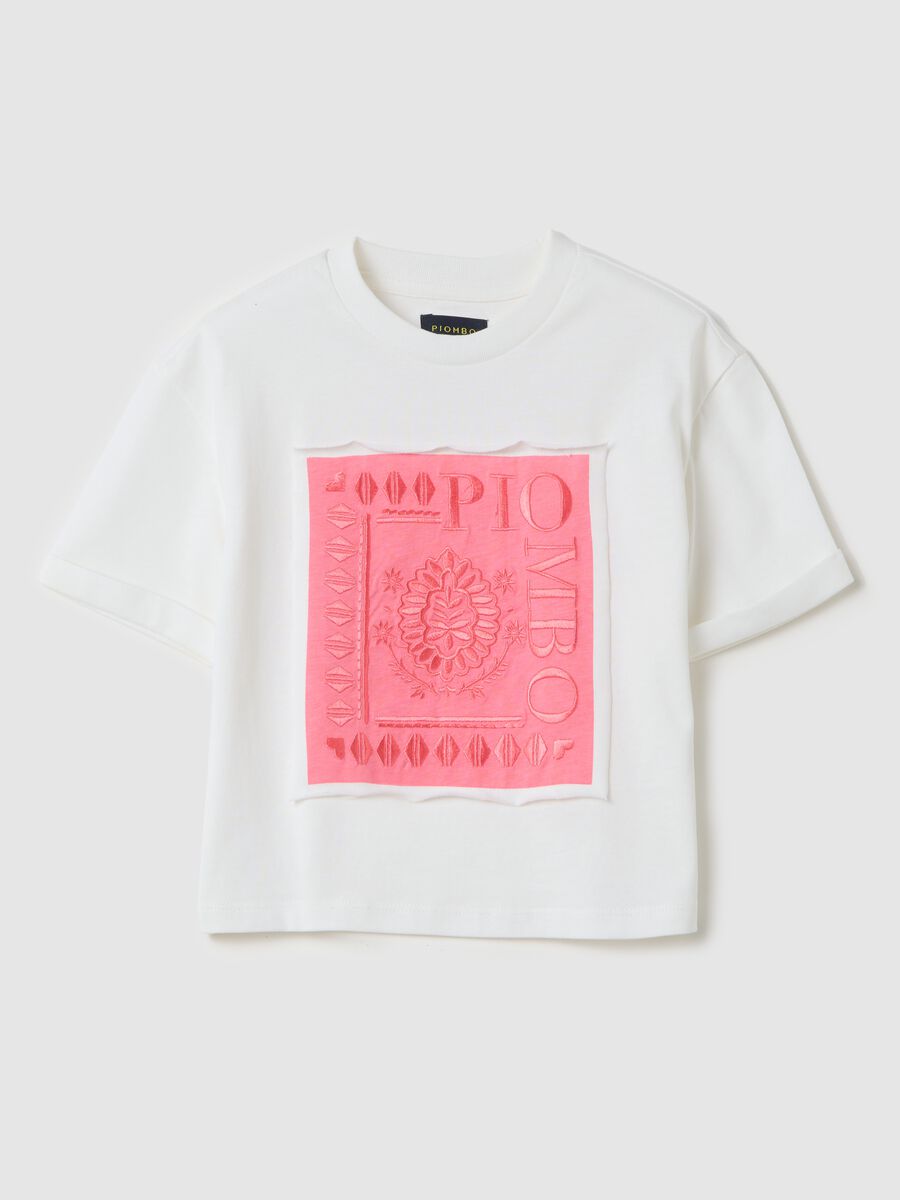 White short-sleeved T-shirt in 100% cotton_3