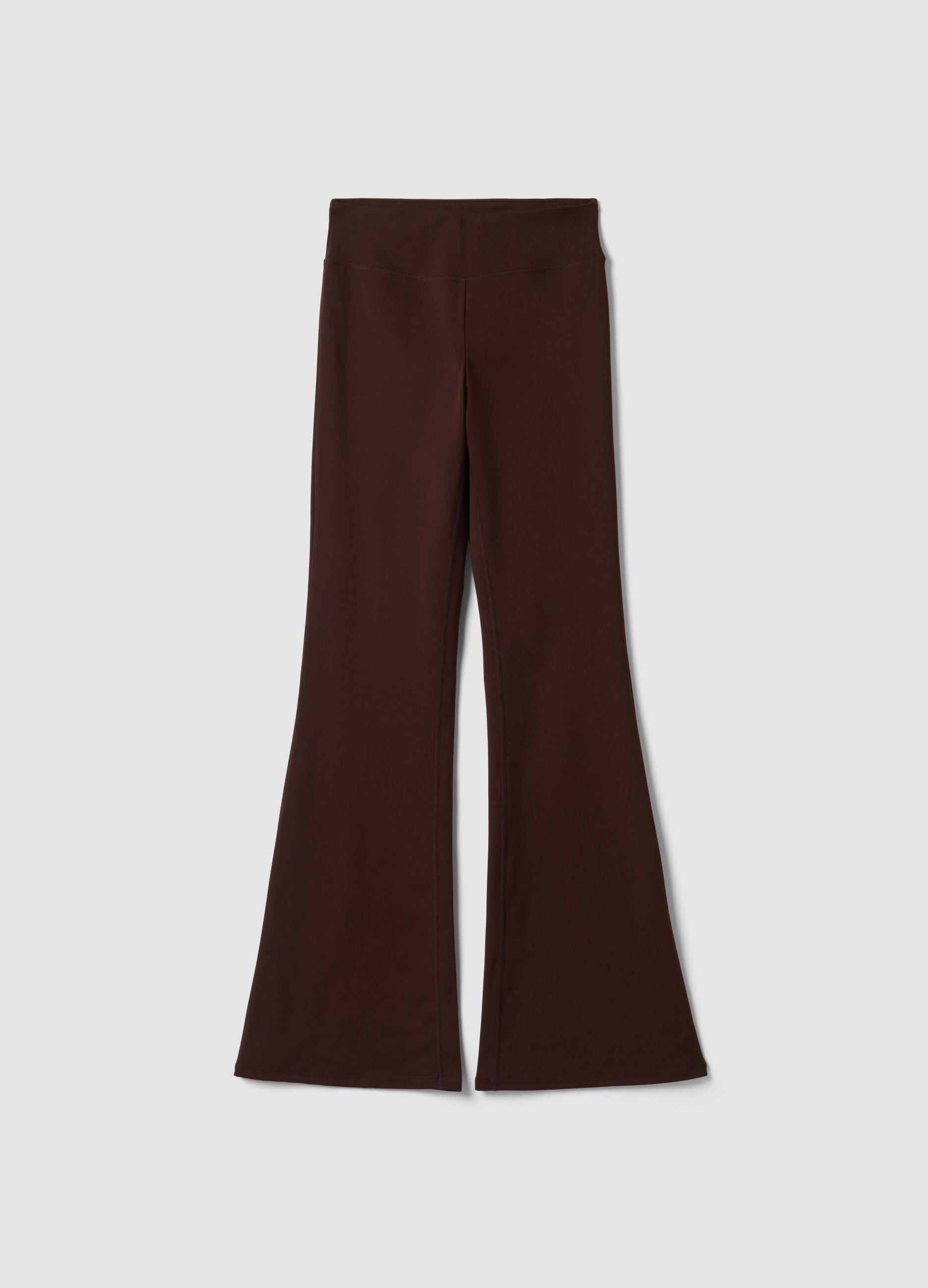 Leggings marroni flare in tessuto elasticizzato traspirante ALTAVIA STUDIO