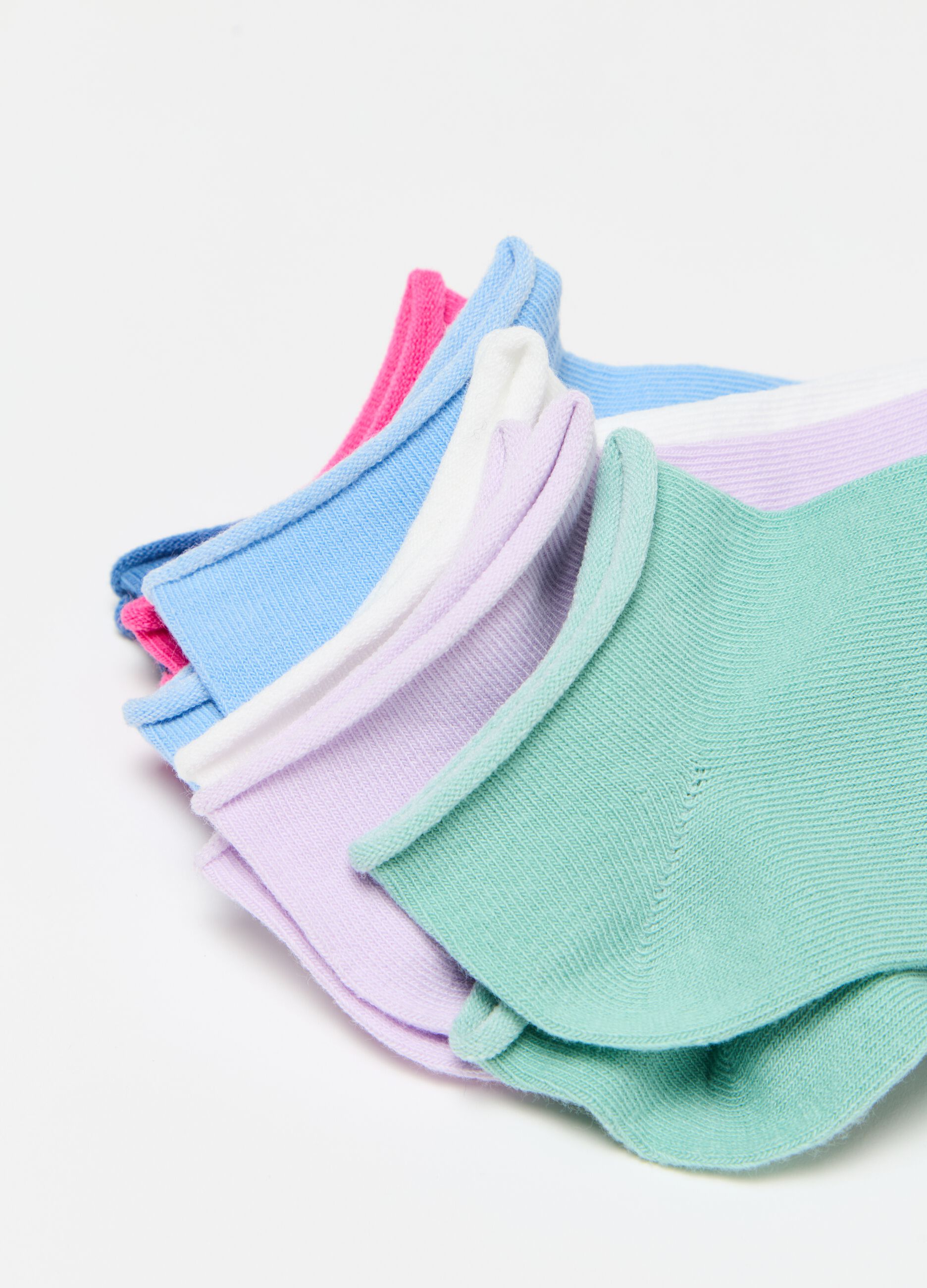 Seven-pair pack shoe liners in organic cotton