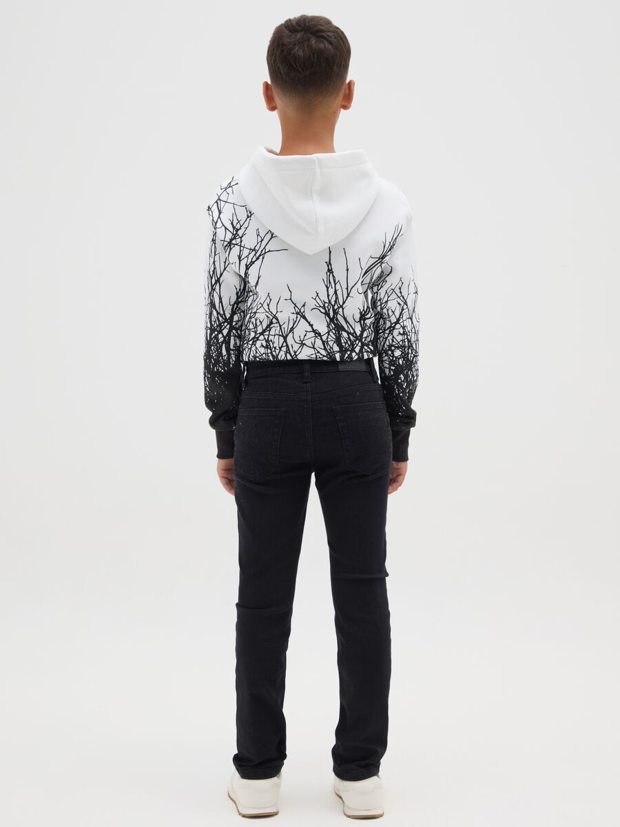 Jeans da ragazzo in denim nero regular fit_2
