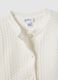 White fitted cotton cardigan for girls with lace design_2