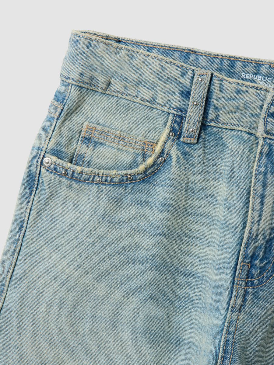 Jeans blu chiaro balloon in puro cotone_2