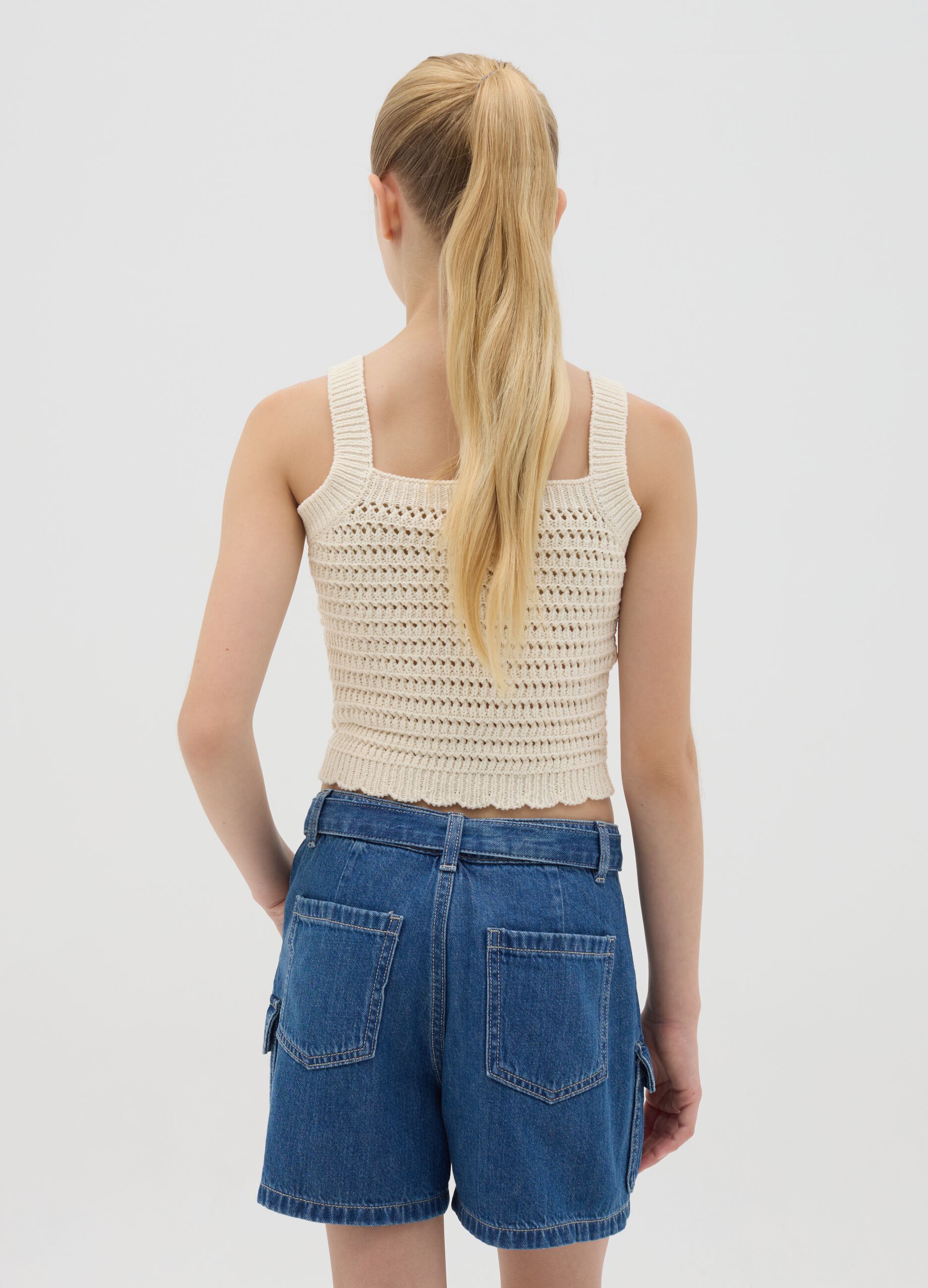 Top with crochet design
