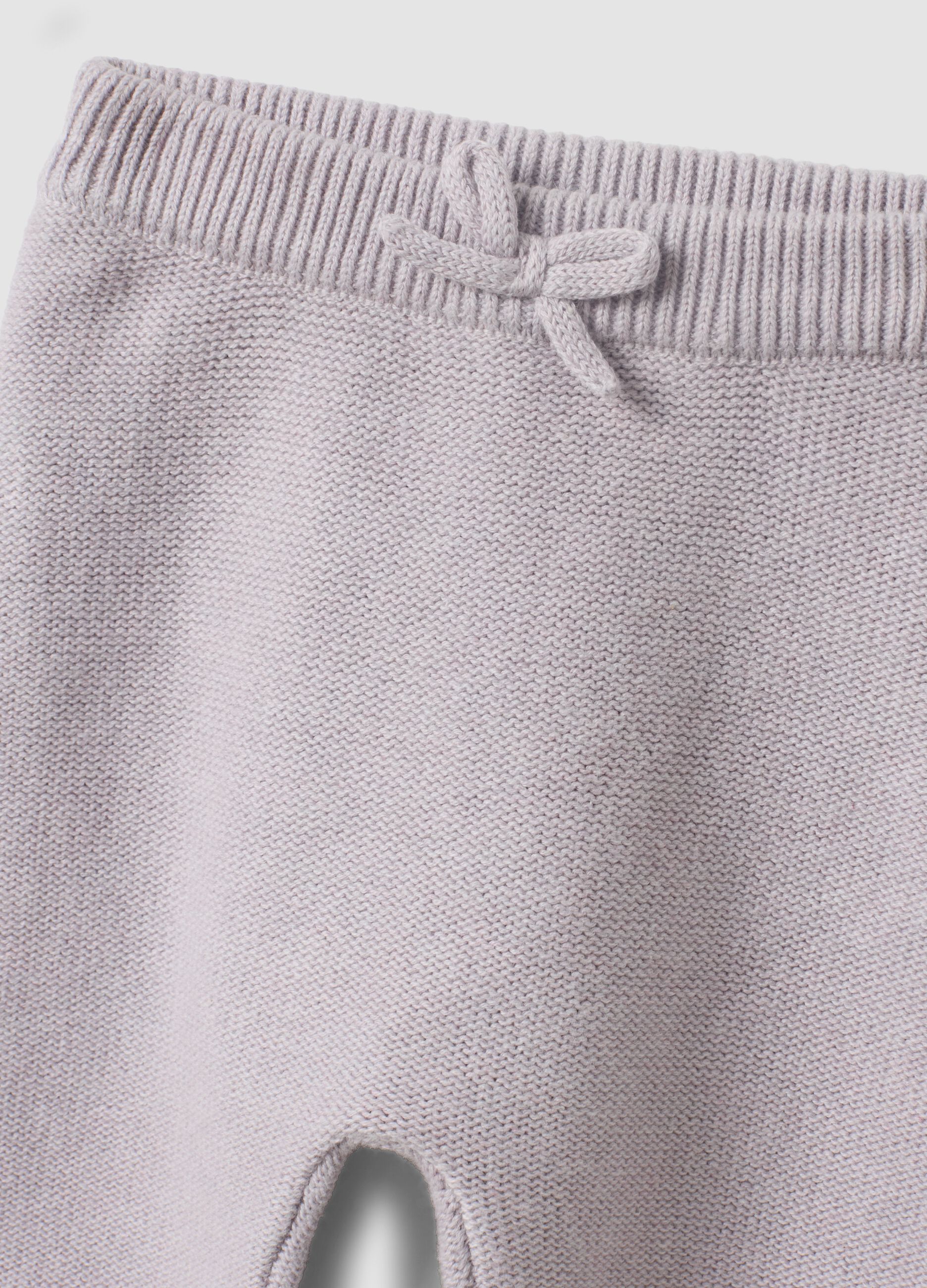 Pink organic cotton knitted set for baby girl