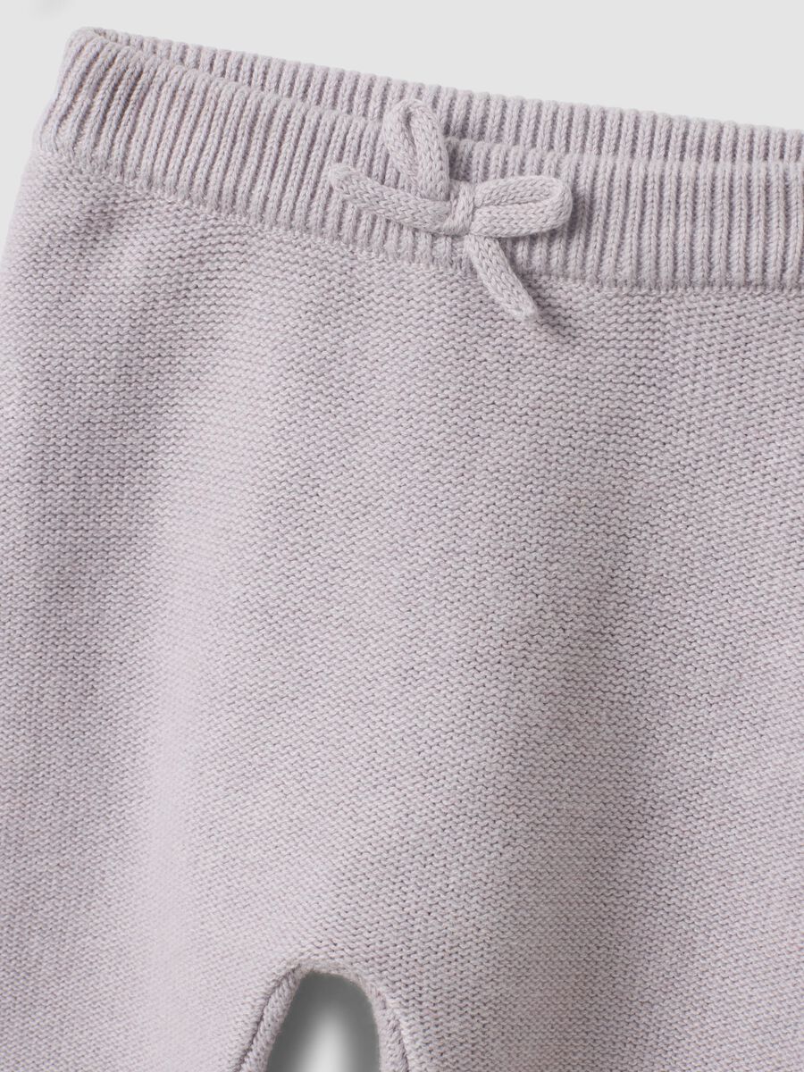 Completo rosa in puro cotone organico in maglia per neonata_2