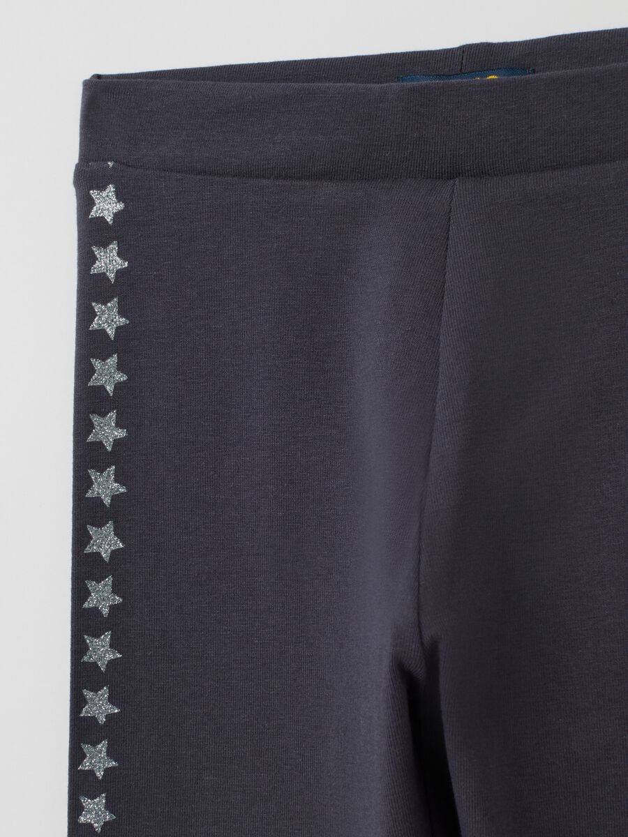 Leggings da bambina in cotone elasticizzato blu_2
