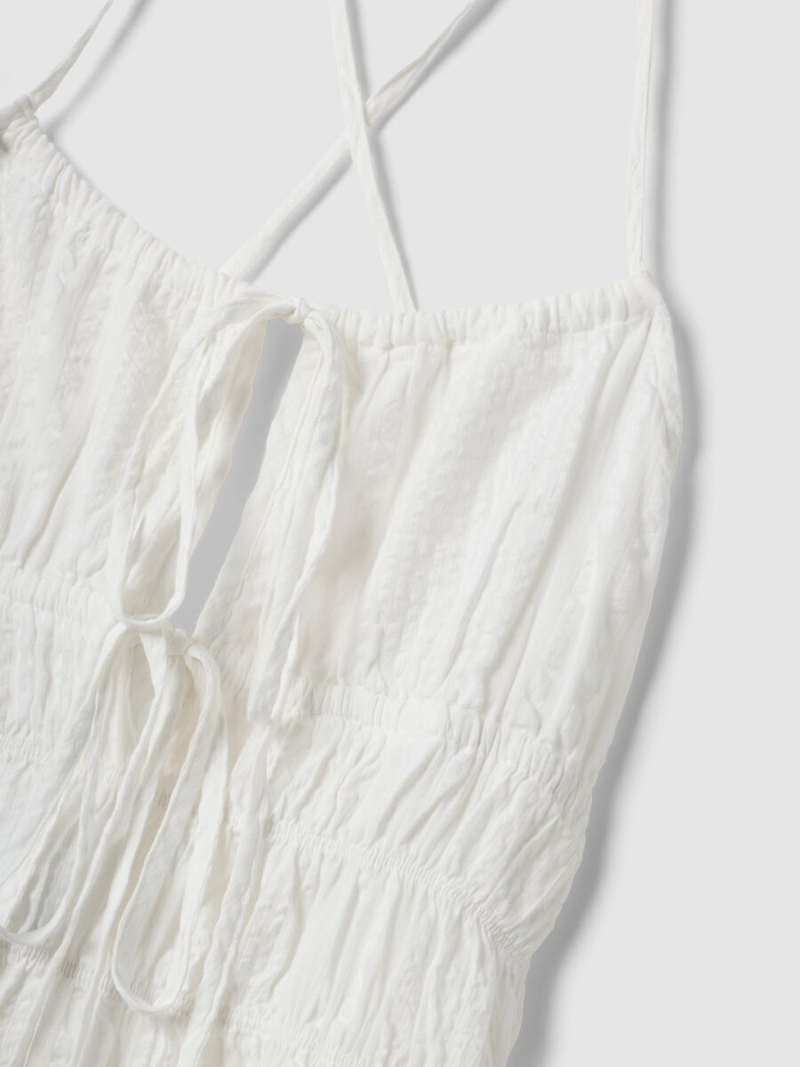 Abito mini bianco in puro cotone regular fit_5