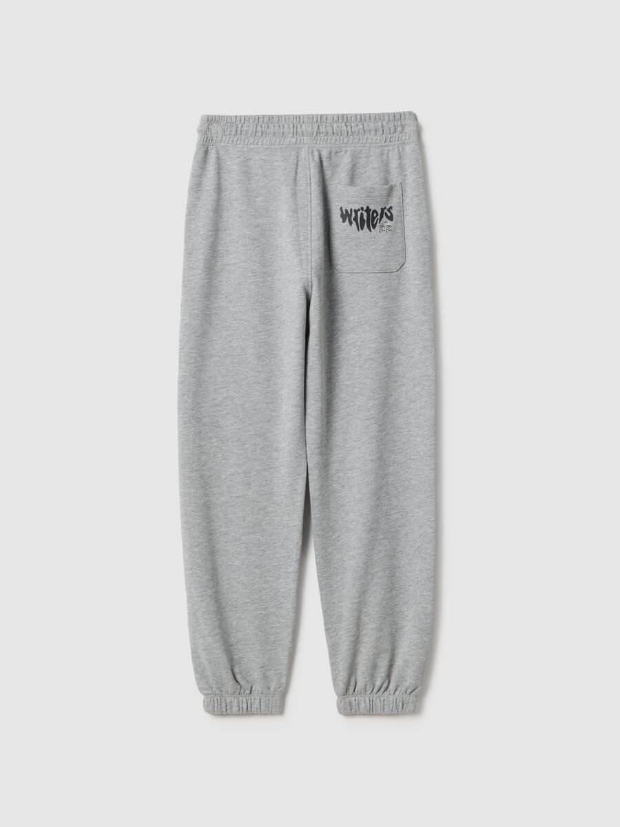 Boys' Regular Fit Grey Cotton and Viscose Blend Jogger Trousers_4