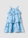 Light blue ruffle dress with floral print_1