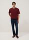 Red pure cotton crew neck T-shirt with relaxed fit_0