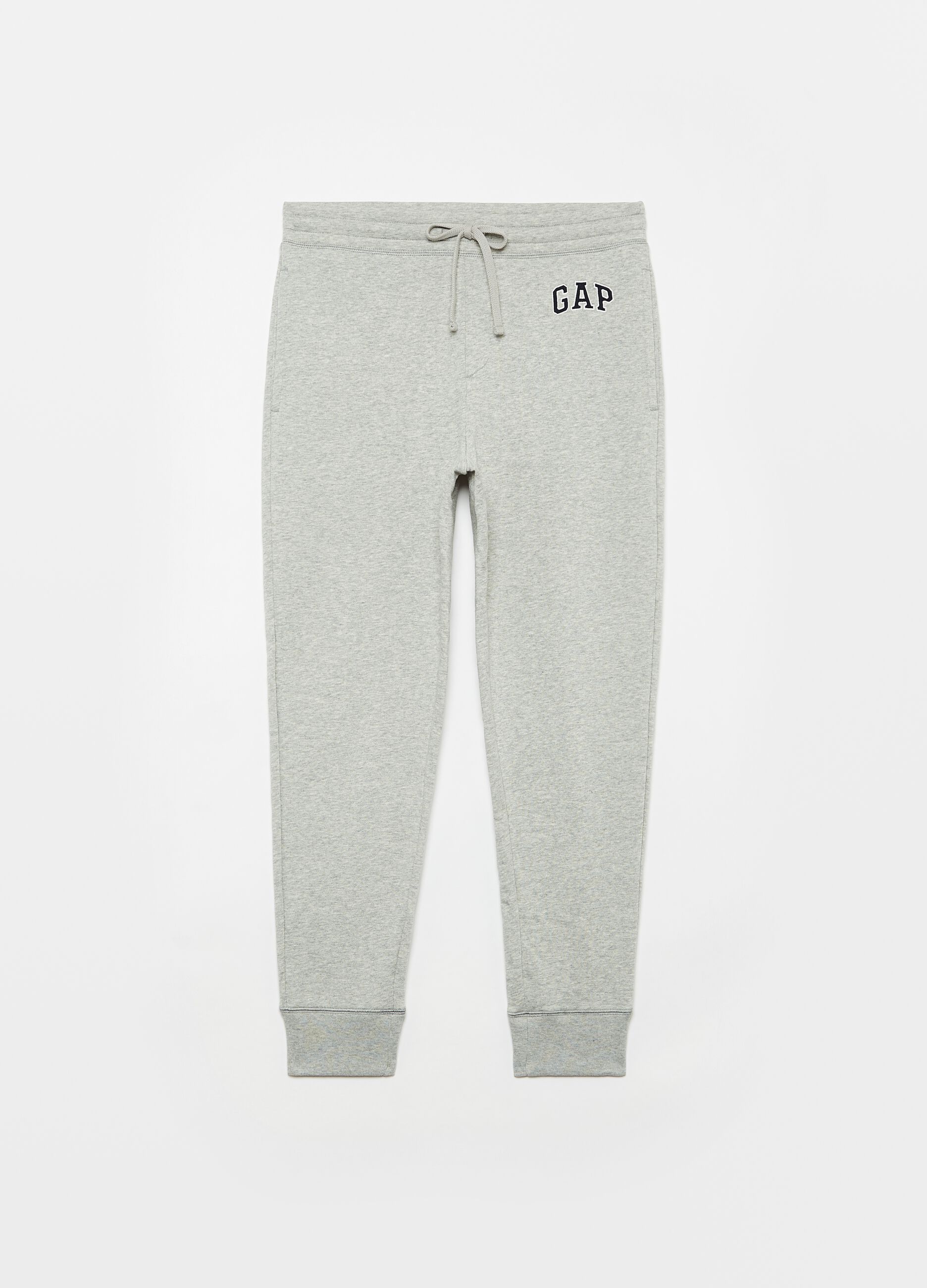 Joggers in felpa melange con ricamo logo
