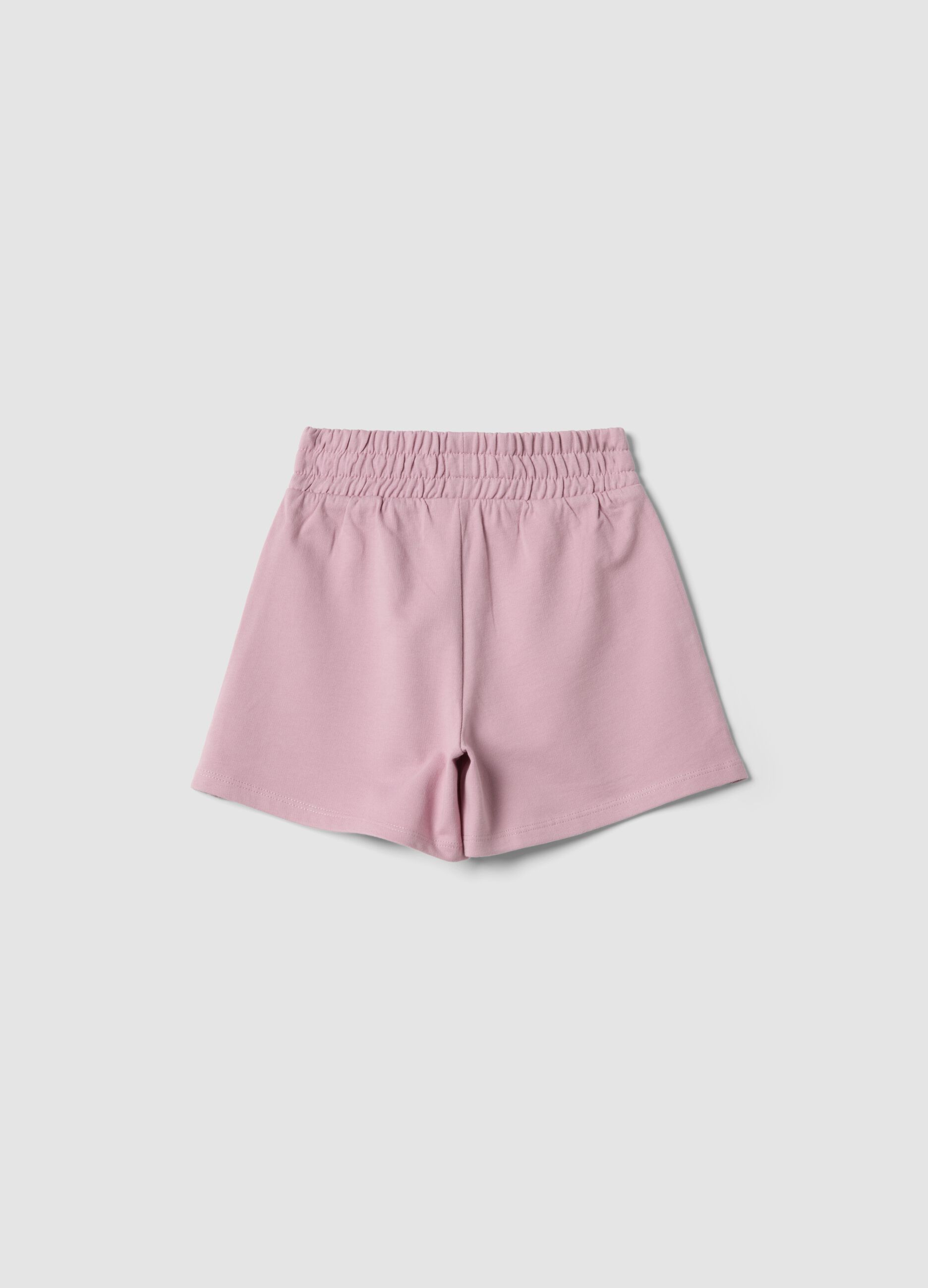 Girls&rsquo; pink pure cotton shorts with elasticated waistband