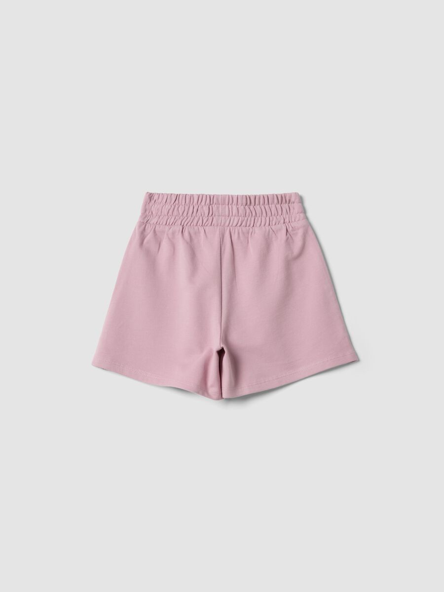 Girls&rsquo; pink pure cotton shorts with elasticated waistband_1