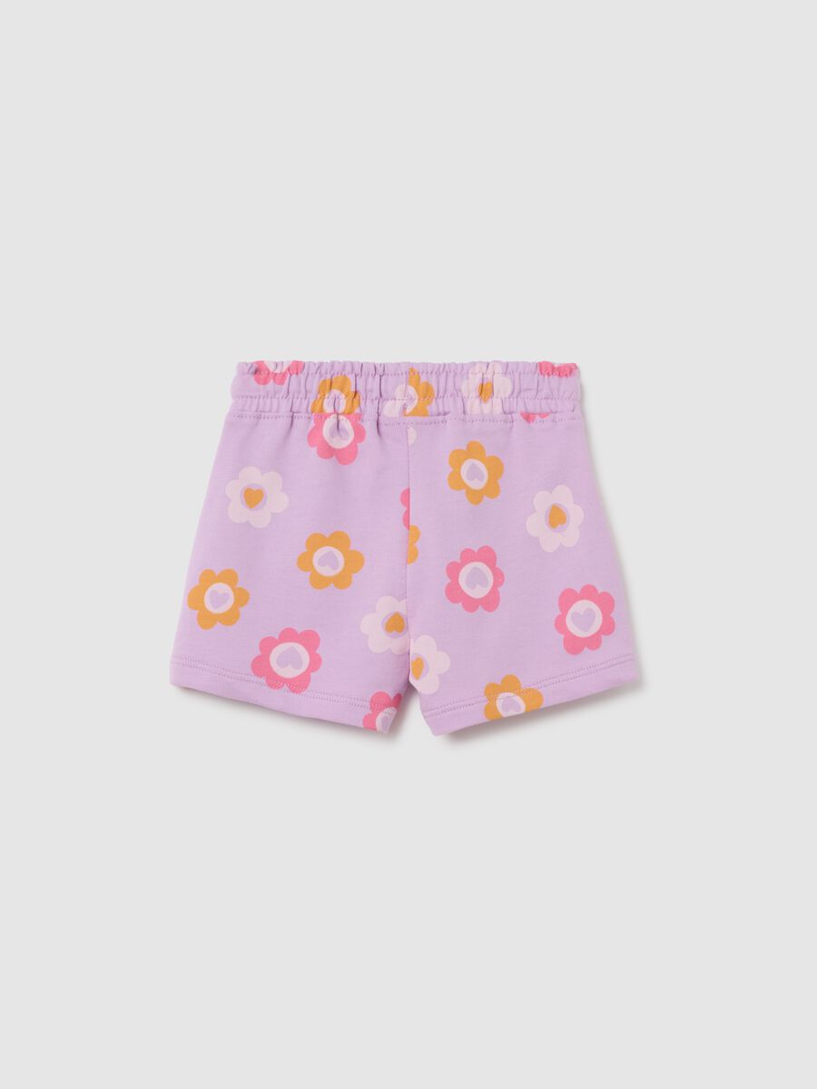 Multicolour regular fit pure cotton girl's shorts with drawstring_1