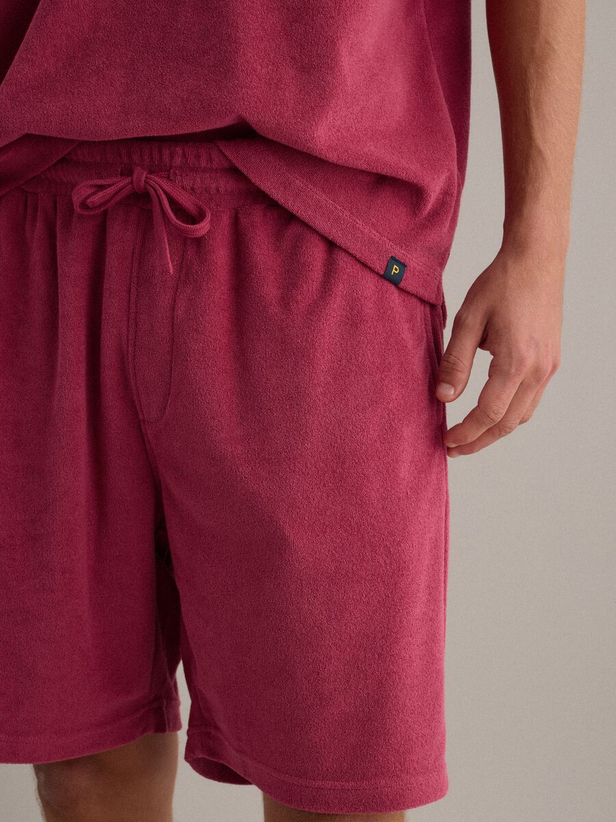 Shorts jogger rosa in misto cotone con vita elasticizzata regular fit_3