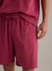 Red cotton-blend Bermuda shorts with elasticated waistband_3