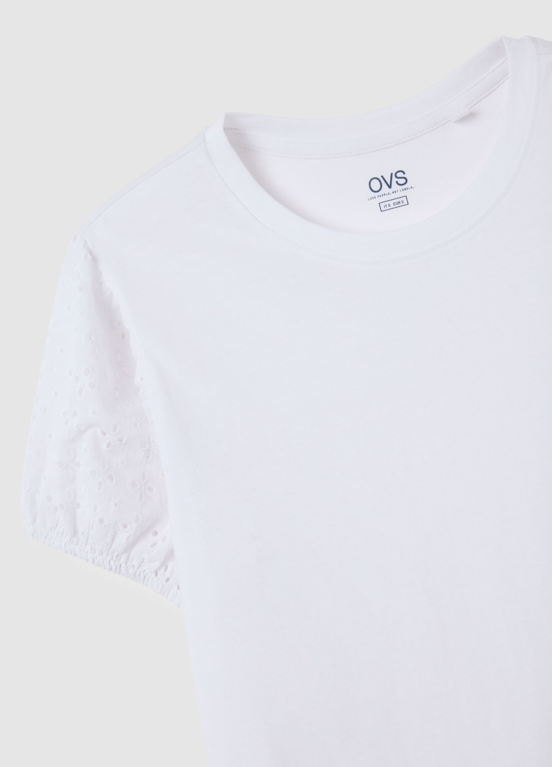 Women's white pure cotton T-shirt, regular fit