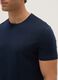 T-shirt girocollo in puro cotone blu regular fit_3