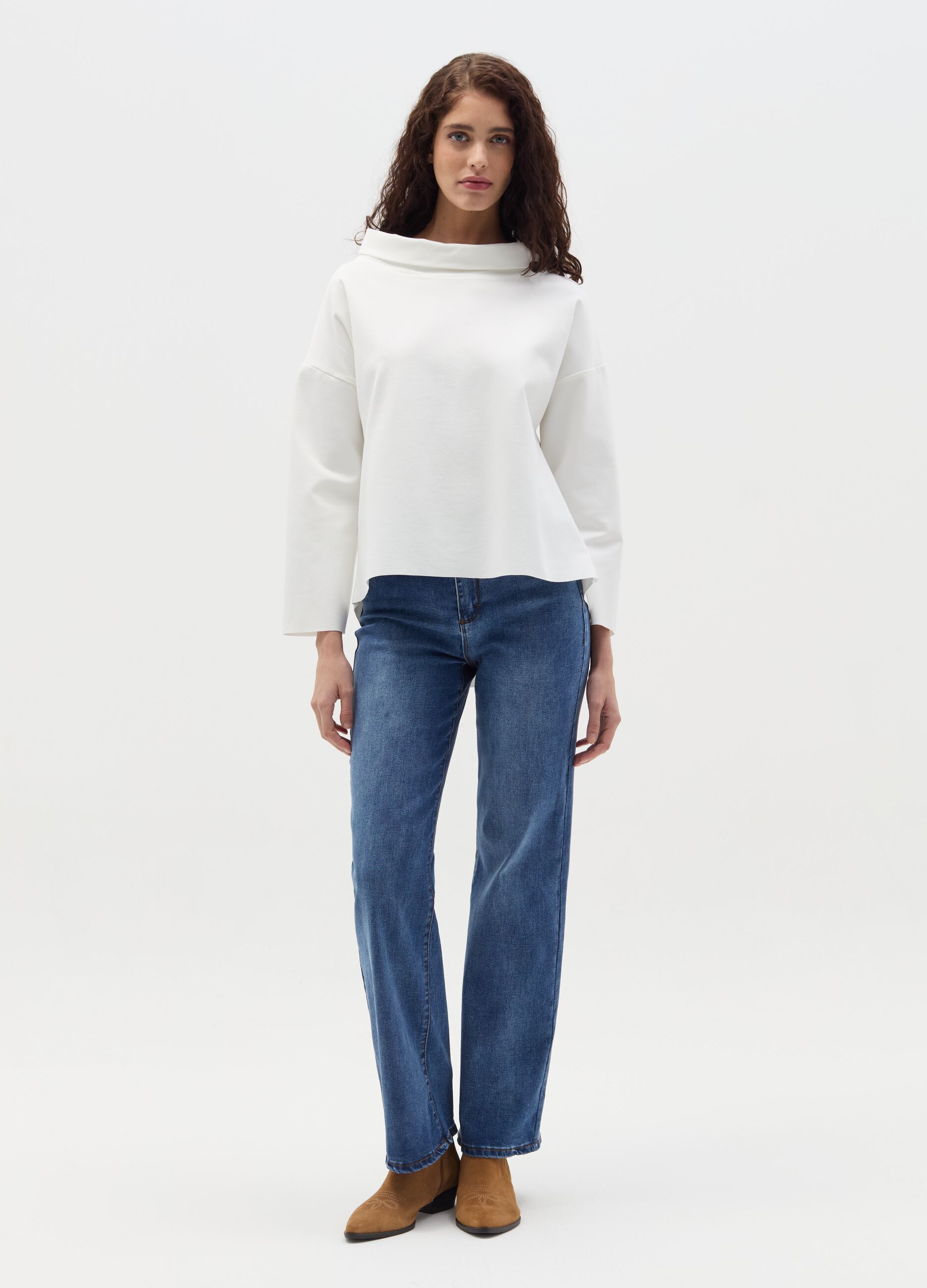 Blouse with cowl neck