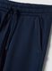 Navy blue pure cotton fleece joggers, regular fit_3