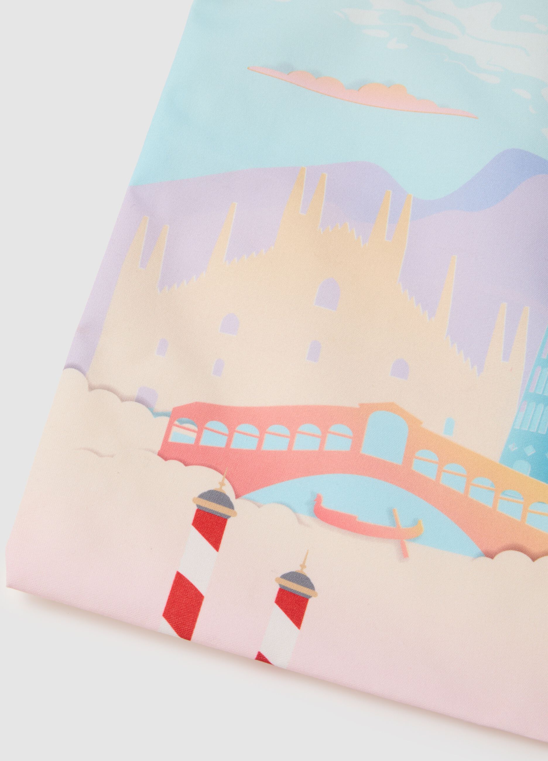 Multicolour pure cotton shopper bag
