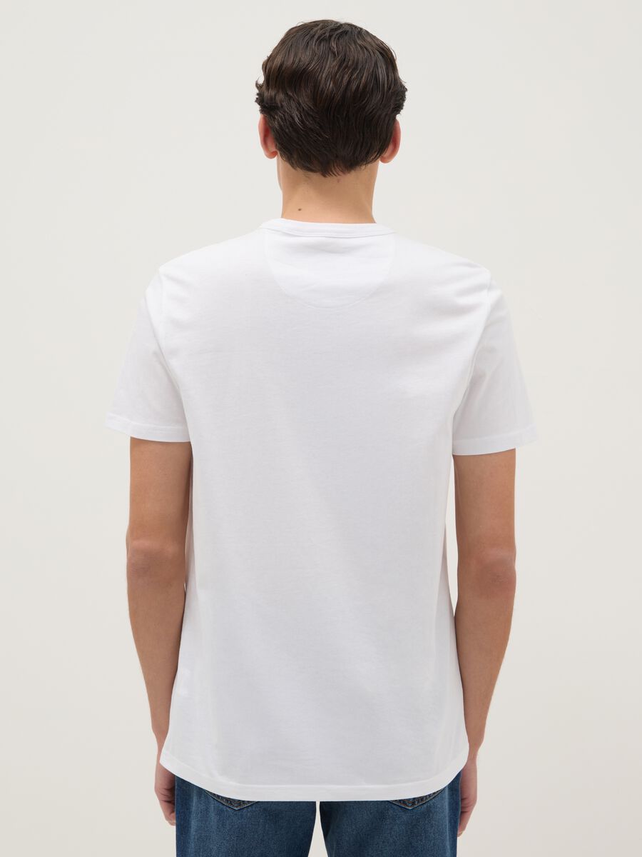 White pure cotton t-shirt regular fit with graphic_2