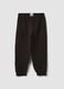 Black cotton-blend joggers with ankle zips_1