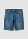 Blue stretch cotton Bermuda shorts_4