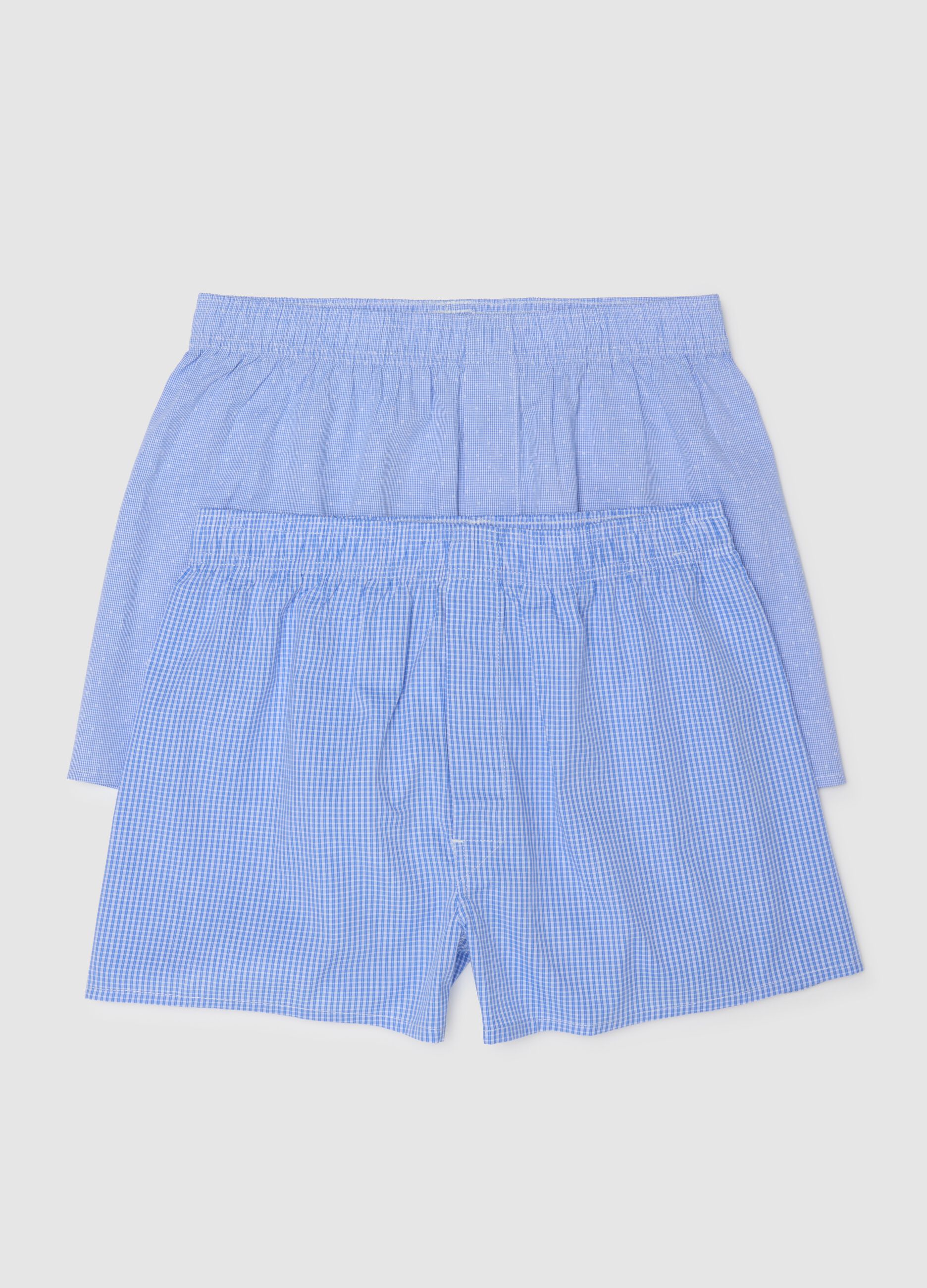 Men's Cotton Boxer Twin Pack in Light Blue Regular Fit
