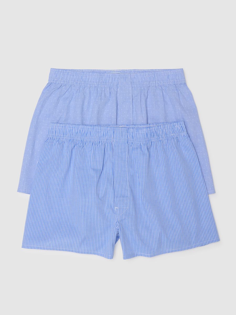 Bipack di boxer da uomo in puro cotone azzurro regular fit_4