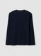 Blue organic cotton pyjama top with crew neck_2