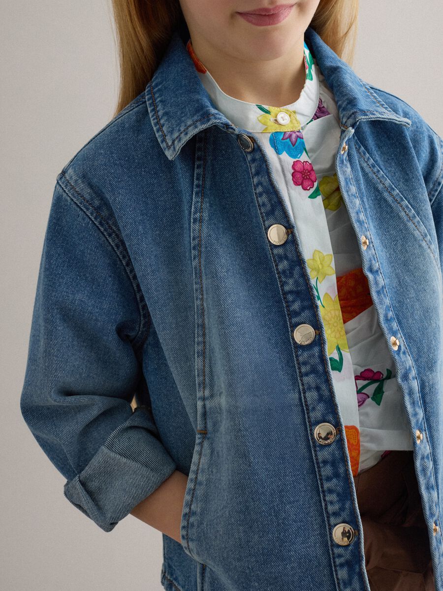 Girls' regular fit blue denim cotton jacket_2