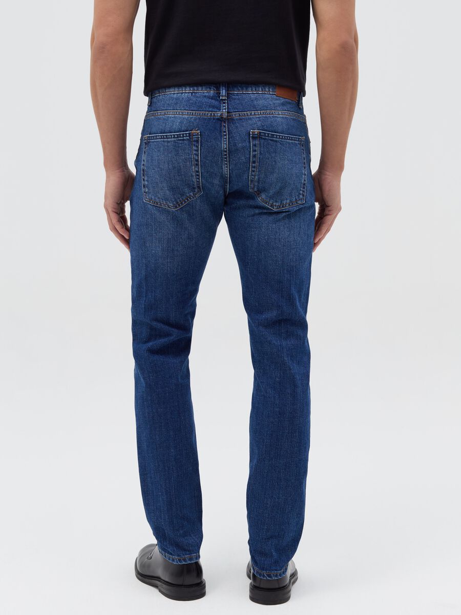 Slim-fit cross-hatch cotton jeans_3