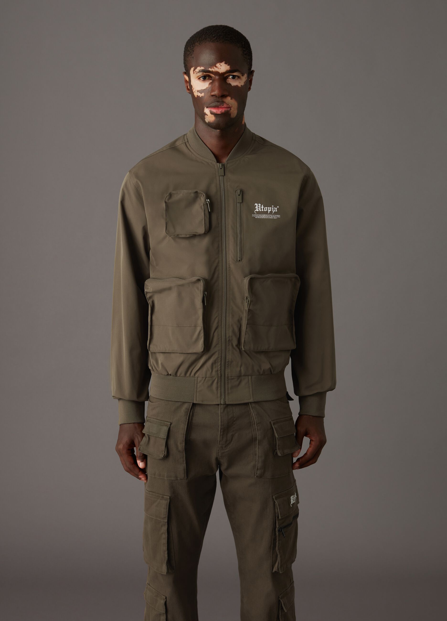 Bomber Cargo Jacket Military Green_1
