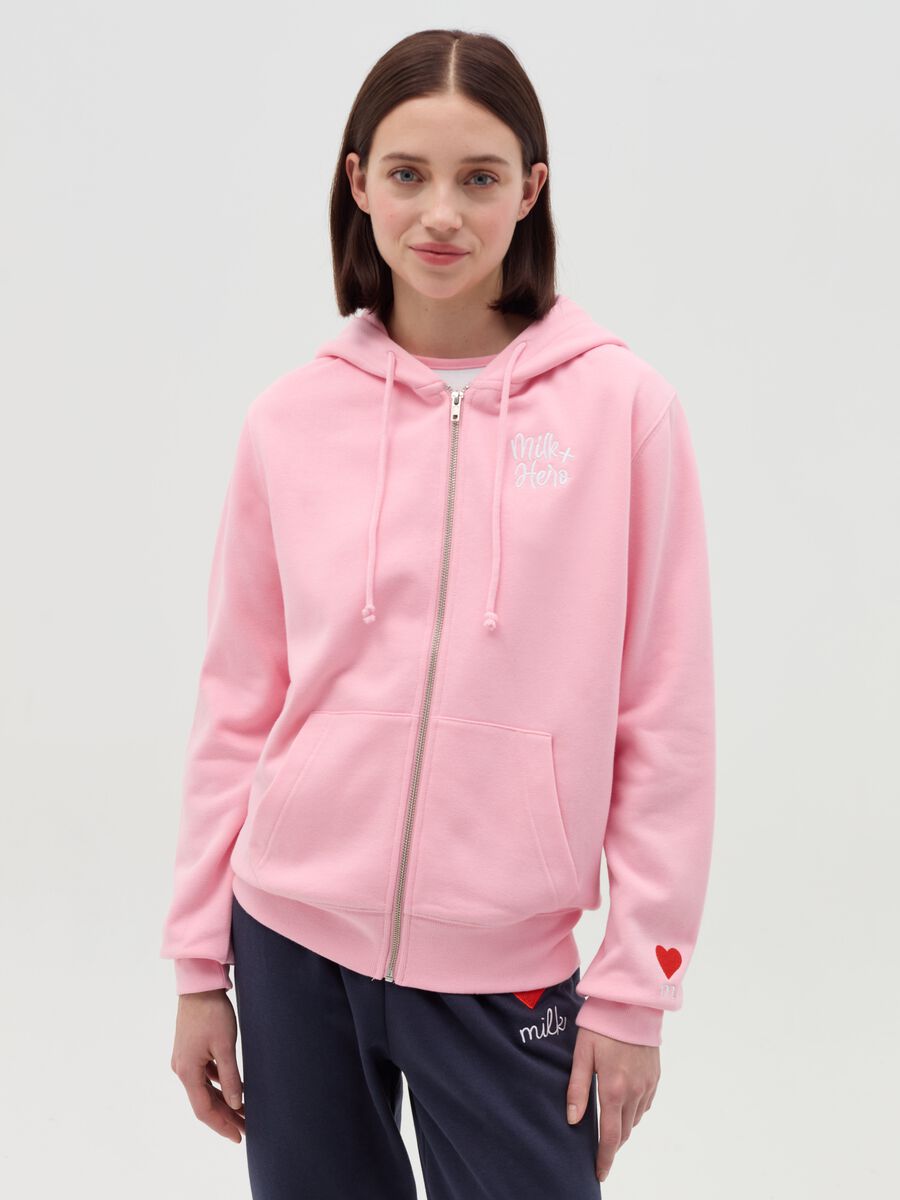 Hooded sweatshirt with zip closure_0