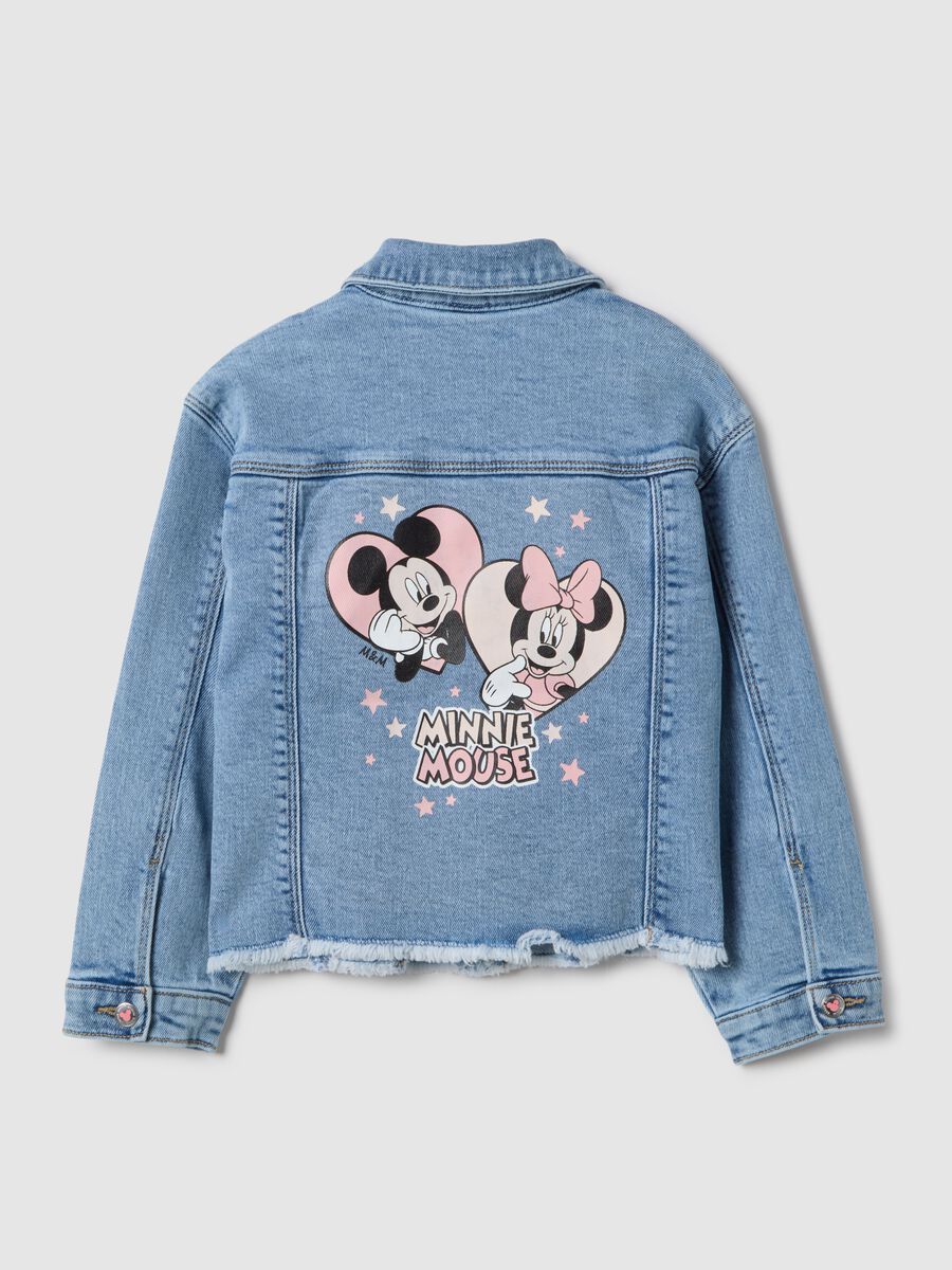 Blue denim cotton jacket regular fit for girls_1